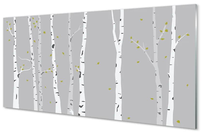 Sklenený obraz ilustrácie brezy 120x60 cm