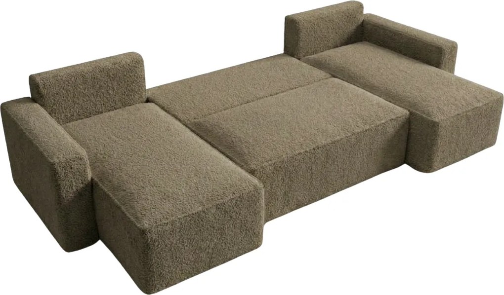 AKCE Rozkladacia sedacia súprava do U SMART BOUCLE 303x143 cm, tmavo béžová II. akosť