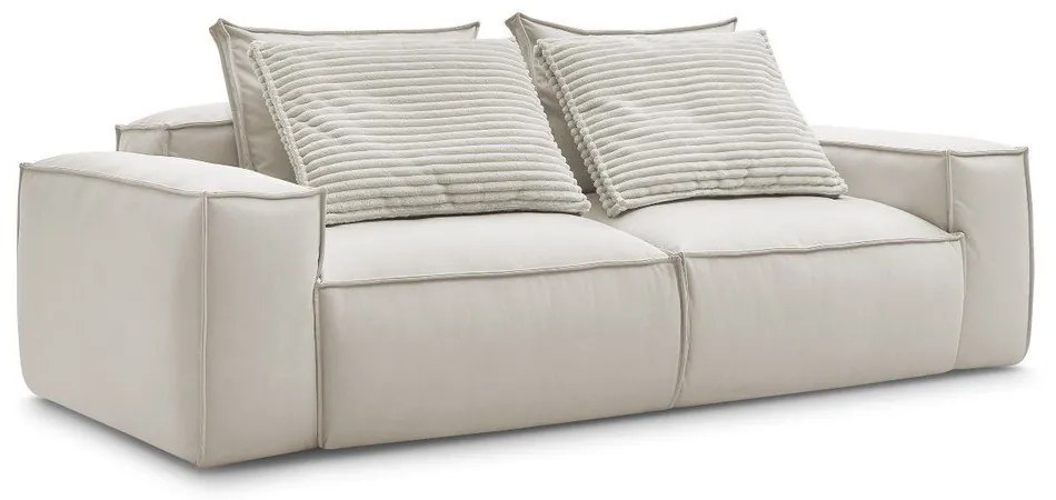 Béžová pohovka z imitácie kože 260 cm Boheme – Bobochic Paris