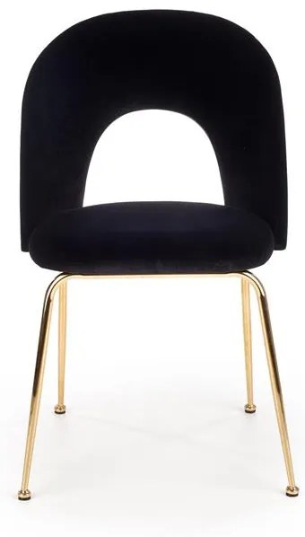 JEDÁLENSKÁ STOLIČKA MELI ČIERNY ZAMAT + ZLATÉ NOHY