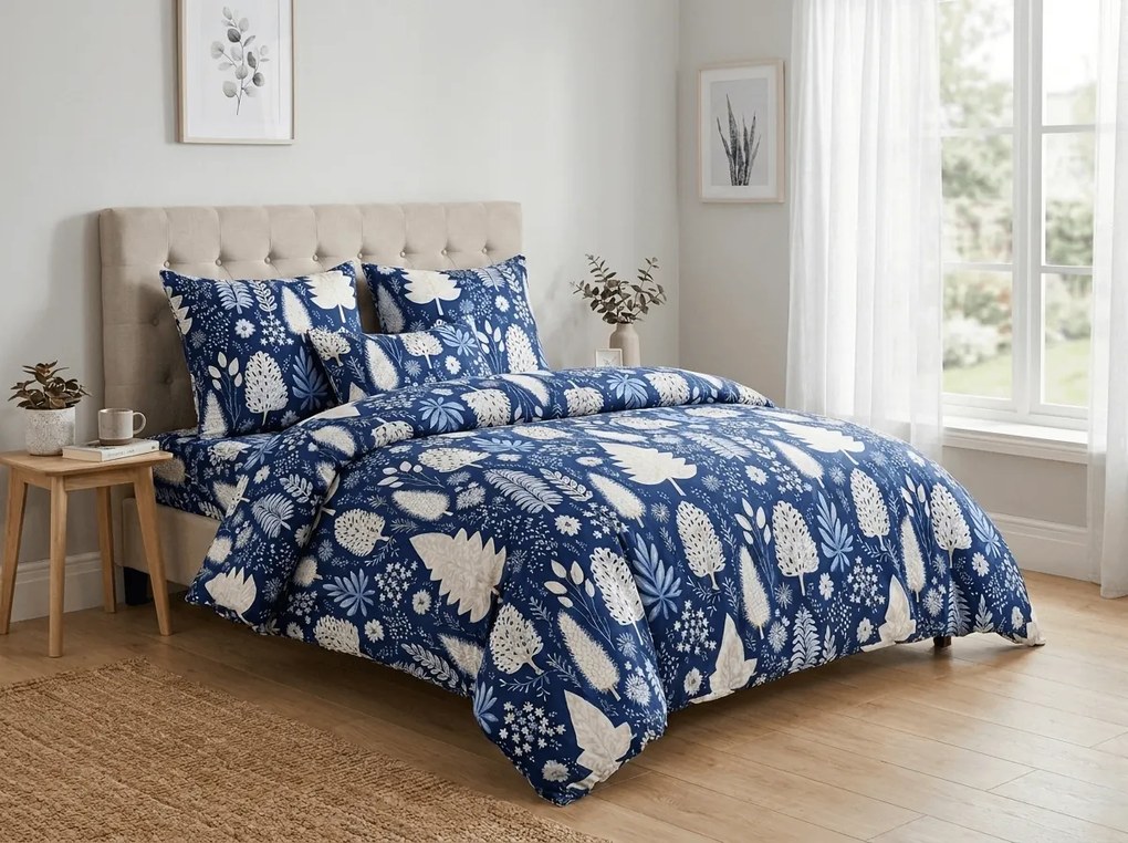 Obliečky z mikrovlákna INDIGO BLOOM modré Rozmer obliečky: 70 x 90 cm | 140 x 200 cm