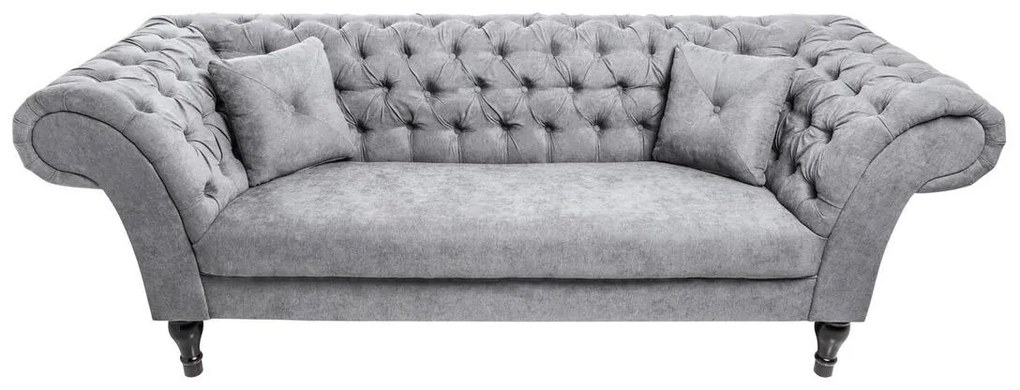 Dizajnová sedačka Rubby Chesterfield 225 cm sivá