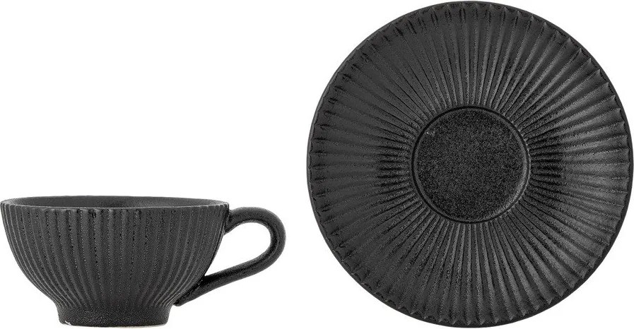 Čierna keramická šálka na cappuccino 200 ml Neri – Bloomingville