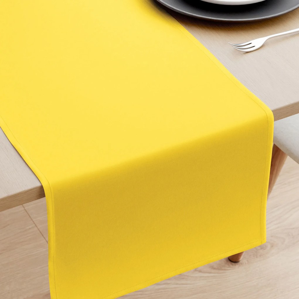 Goldea behúň na stôl 100% bavlnené plátno - žltý 20x140 cm