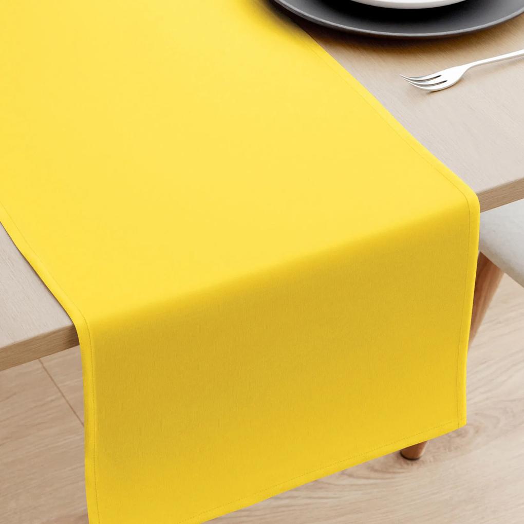 Goldea behúň na stôl 100% bavlnené plátno - žltý 50x160 cm