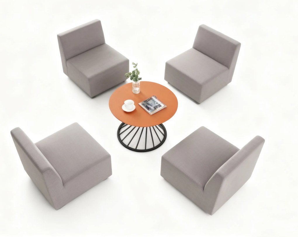 Sedačka LEA, kresielko, tmavo sivá