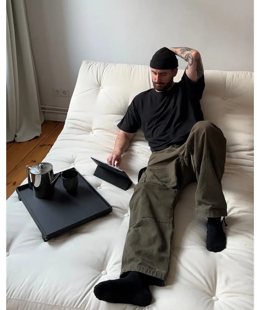 Rozkladacia pohovka v petrolejovej farbe 140 cm Roots Black Night – Karup Design