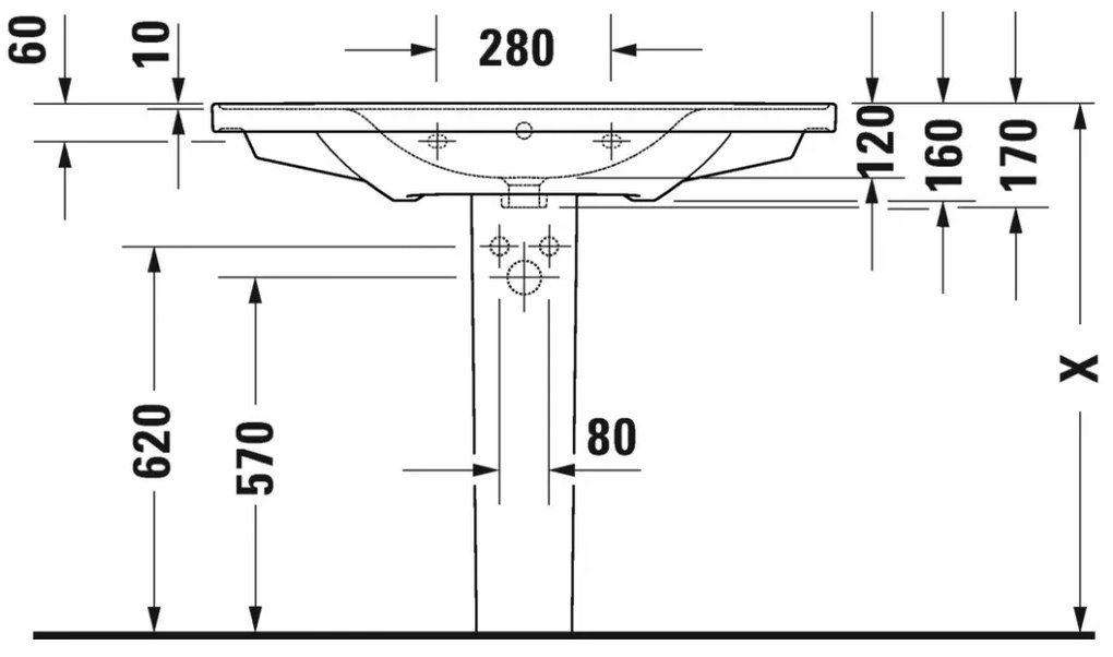 Duravit D-Neo - Umývadlo do nábytku s prepadom 1005x480 mm, biela 2367100000