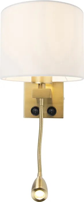 Inteligentná nástenná lampa zlatá s bielym tienidlom vrátane Wifi A60 - Brescia