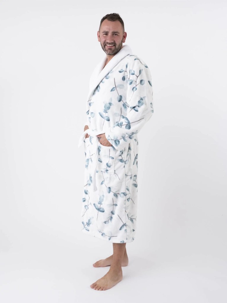 Mikroplyšový župan Ema - Eukalyptus veľkosť L