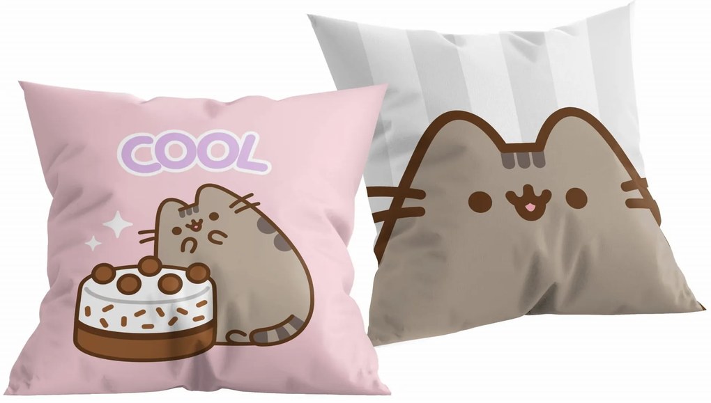 Obojstranný vankúš mačička Pusheen - motív Cool - 40 x 40 cm