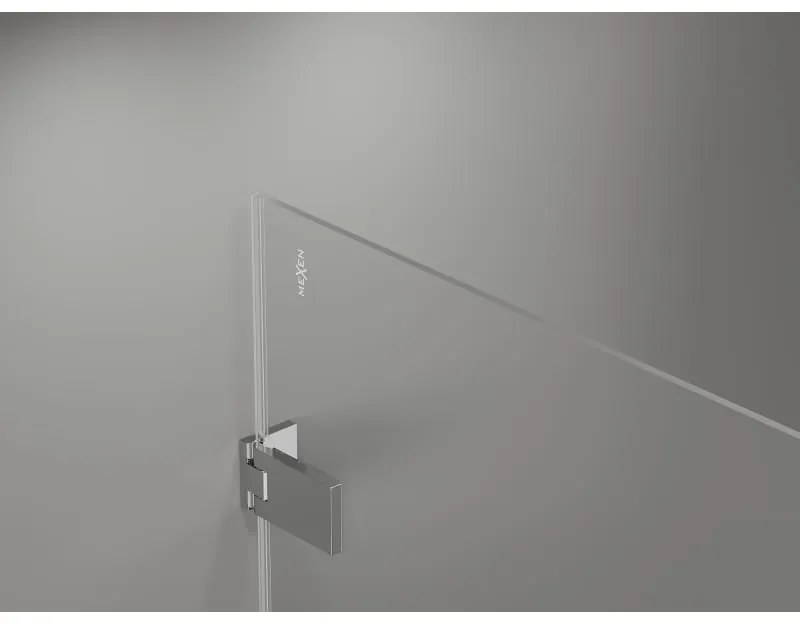 Mexen Lunar-B, výklopný sprchový kút ľavý 100 x 70 cm, 8mm číre sklo, chrómový profil, 832-100-070-01-00-L