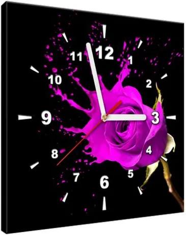 Obraz s hodinami Šplech fialová ruža 30x30cm ZP1217A_1AI