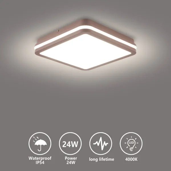 Brilagi -LED vonkajšie stropné svietidlo BENE LED/24W/230V 26x26 cm hnedé IP54