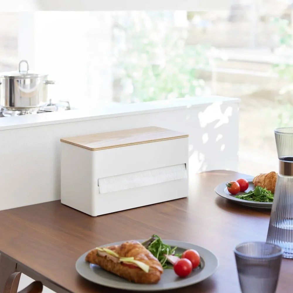 Biely kovový stojan na papierové utierky Rin – YAMAZAKI