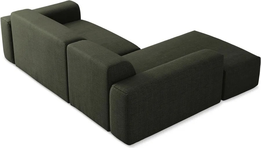 Zelená rohová pohovka (ľavý roh/s leňoškou) Keli – Makamii