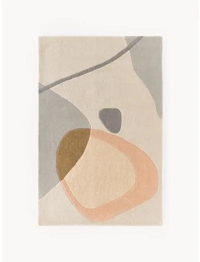 Ručne tuftovaný vlnený koberec's abstraktným vzorom Luke