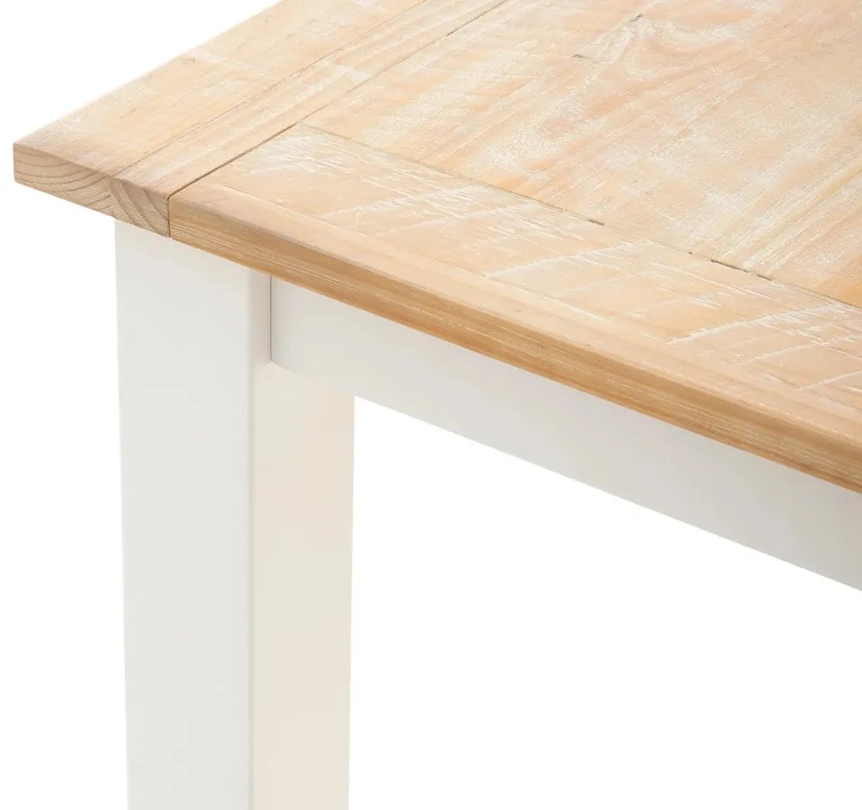 furniture-nabytek.cz - Masivní jídelní stůl Capera z borovice a MDF, lakovaný, bílá/hnědá – 160x90 cm
