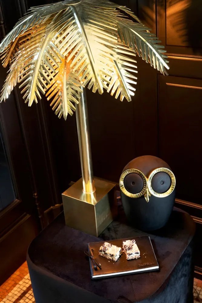 Zlatá kovová stolná palmová lampa Coconut - Ø 45 * 72 cm