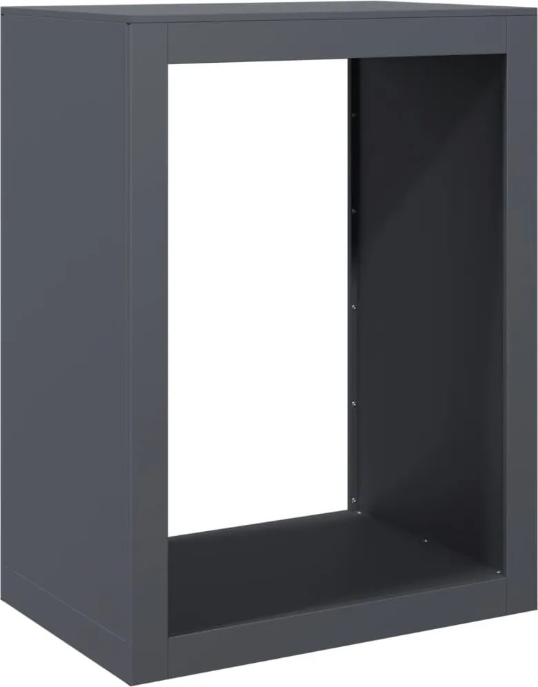 vidaXL Regál na krbové drevo, antracitový 60x40x80 cm, oceľ