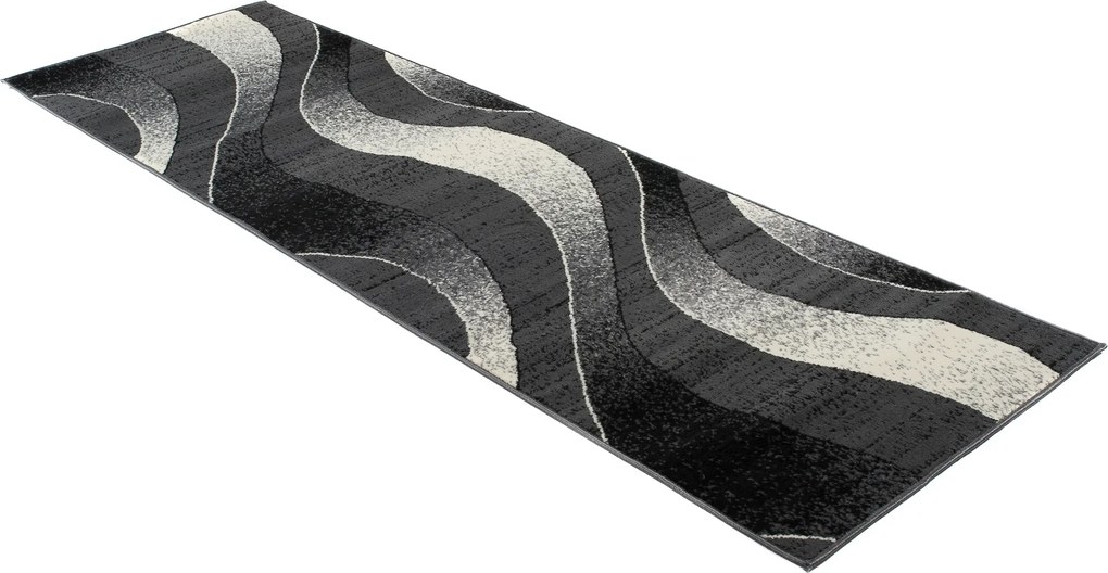 TA Koberec K857A TMAVO SIVÁ LACNÁ PP CRM Rozmer: 80x300 cm