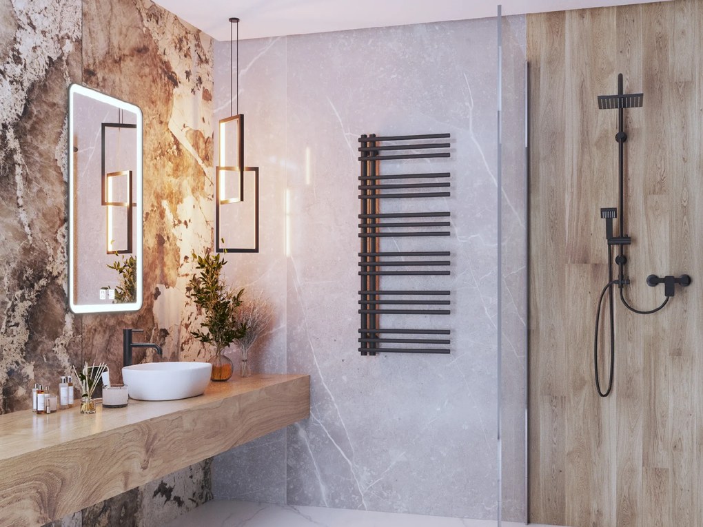 Gamma Erga Aquatic, vykurovacie teleso 1200x500 mm, 494W, čierna, ERG-LAV-AQUA-12050-BK