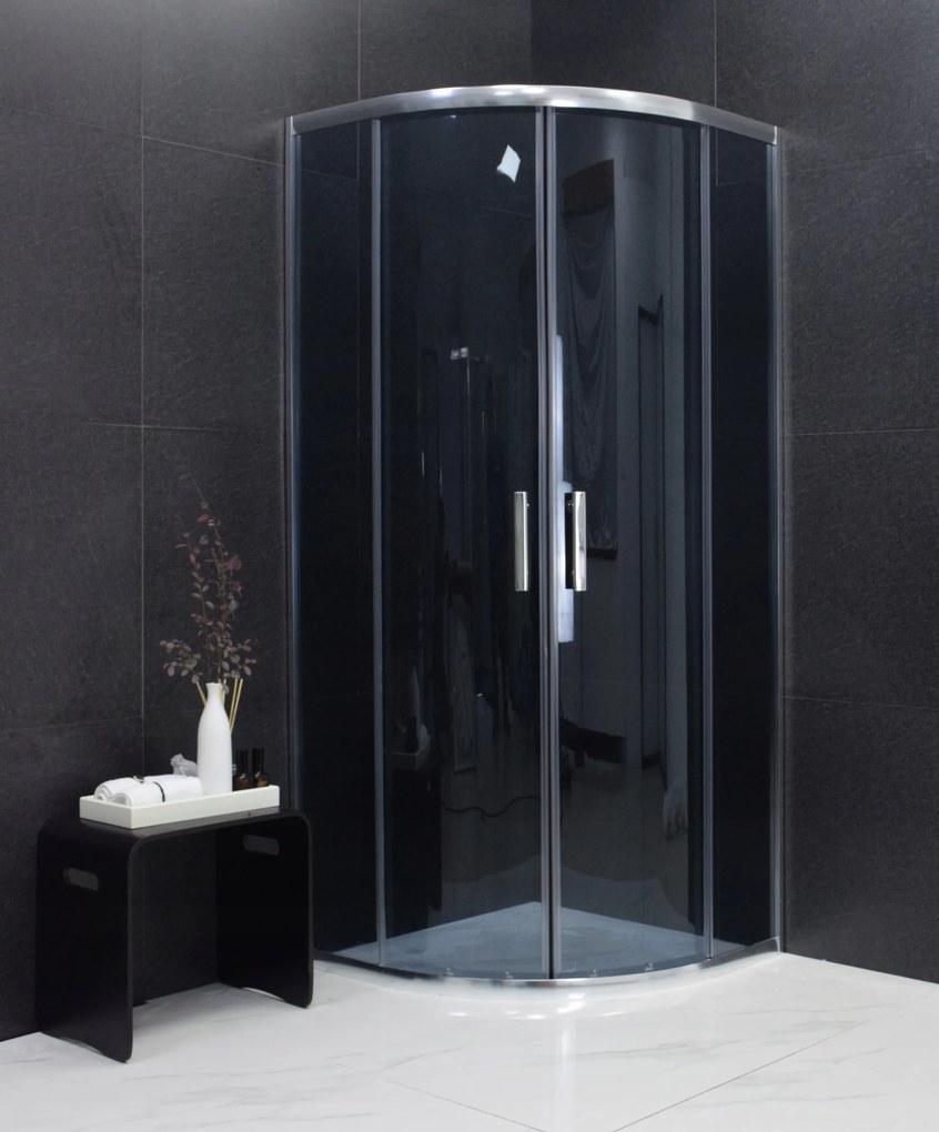 Sprchovací kút maxmax MEXEN RIO grafit - štvrťkruh 90x90 cm, 863-090-090-01-40