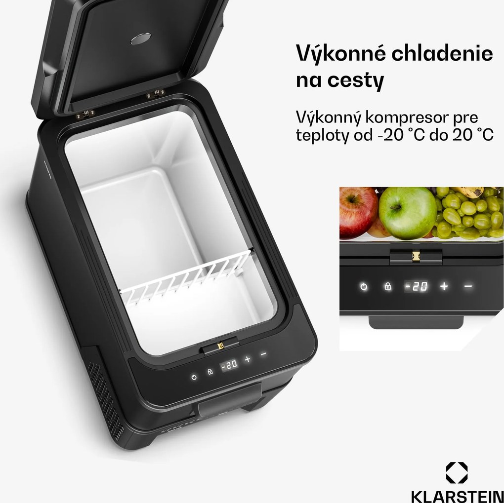 Klarstein Arctiq chladiaca box | S kompresorom | 27 litrov | 36 plechoviek | -20 - 20 °C | Čierna | 60 cm