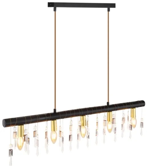 Globo 15532-5HB - Závesný luster na lanku KIRA 5xE14/40W/230V čierny