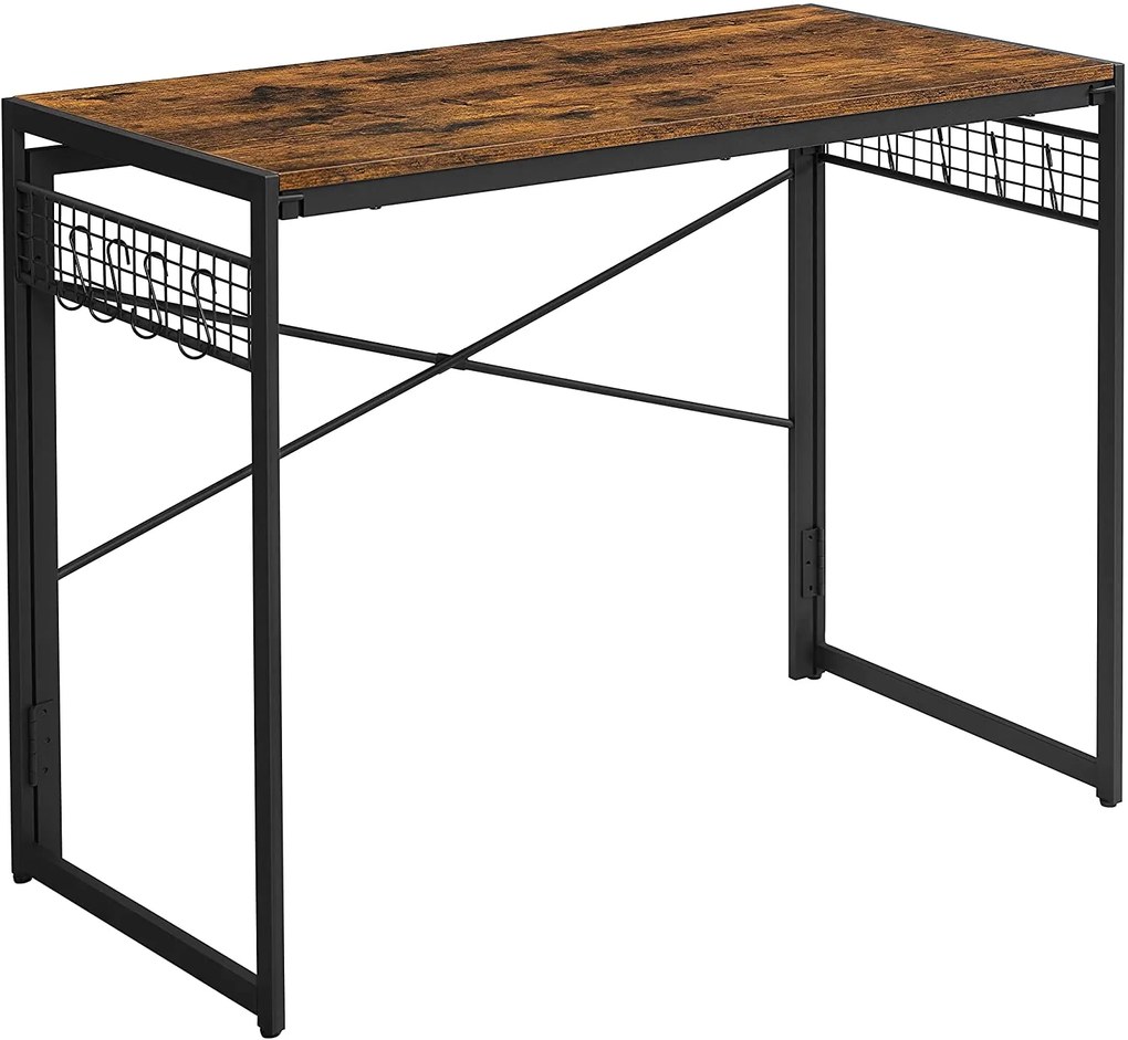 Písací stôl VASAGLE Aino hnedý/čierny