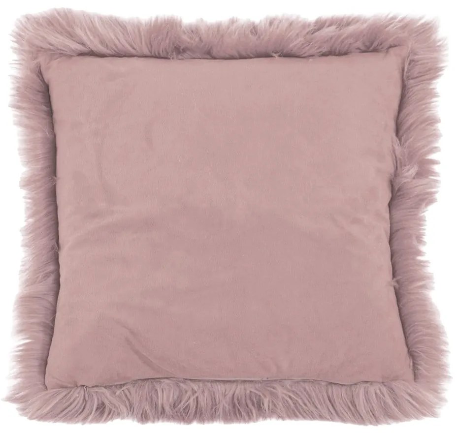 Ružový vankúš Tiseco Home Studio Sheepskin, 45 × 45 cm