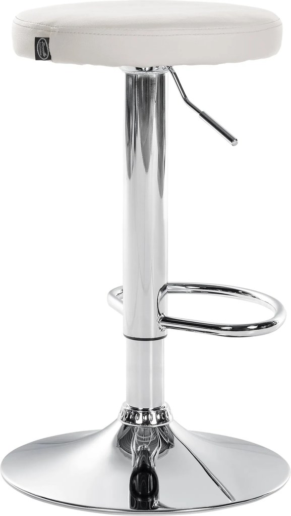 Barová stolička Ponte - koženka, chróm rám - Biela