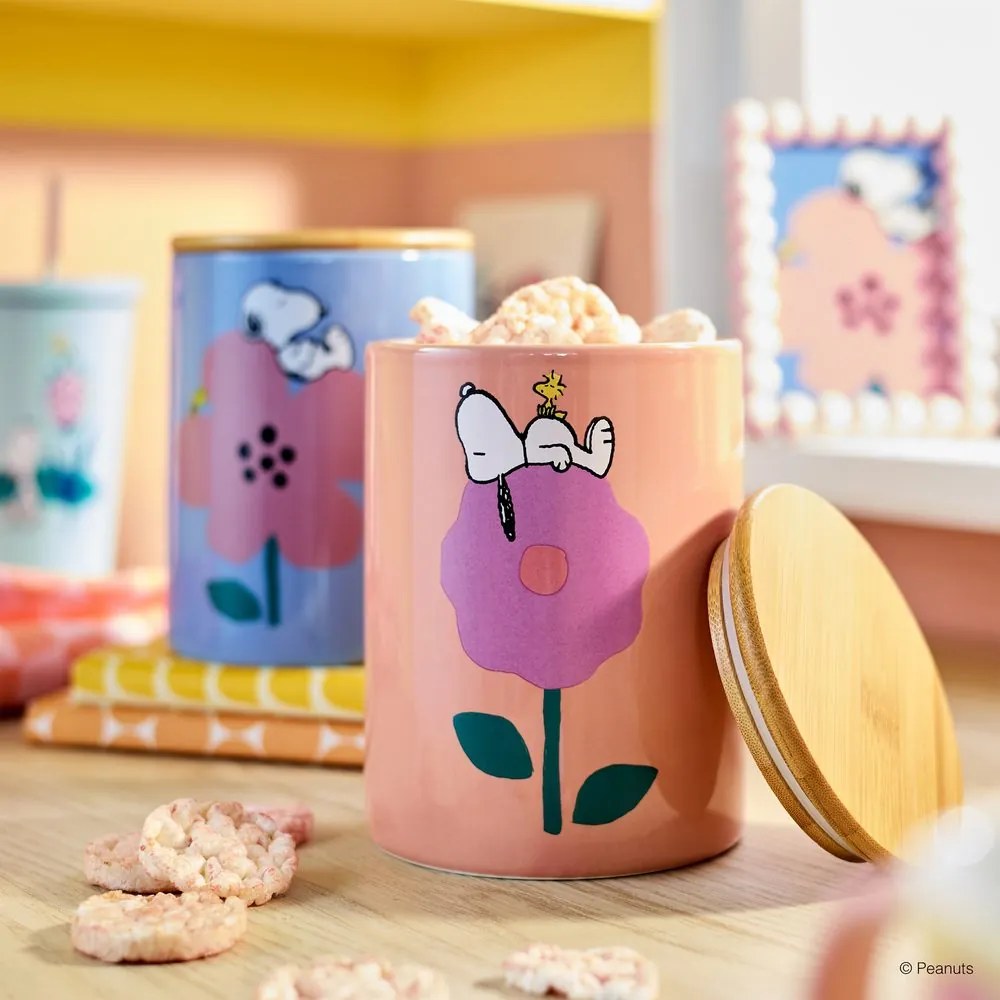 PEANUTS Dóza kvet veľká - modrá