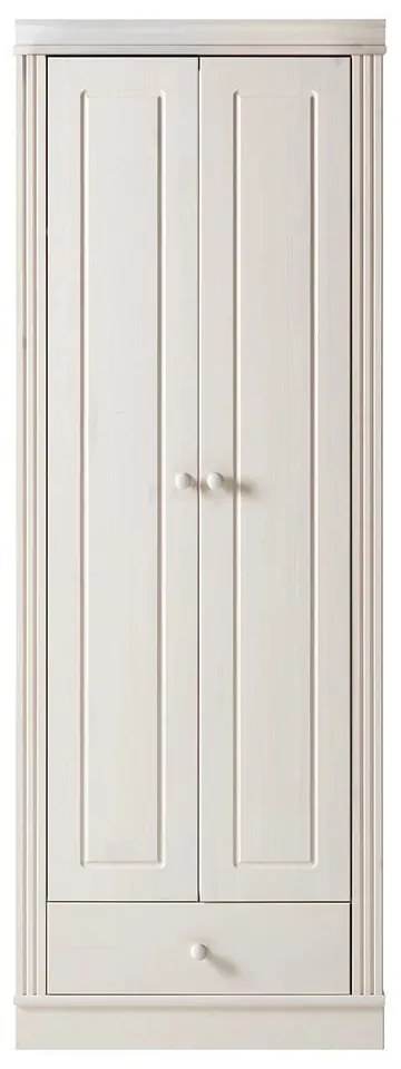 Biela šatníková skriňa z borovicového dreva 65x180 cm Anita – Støraa
