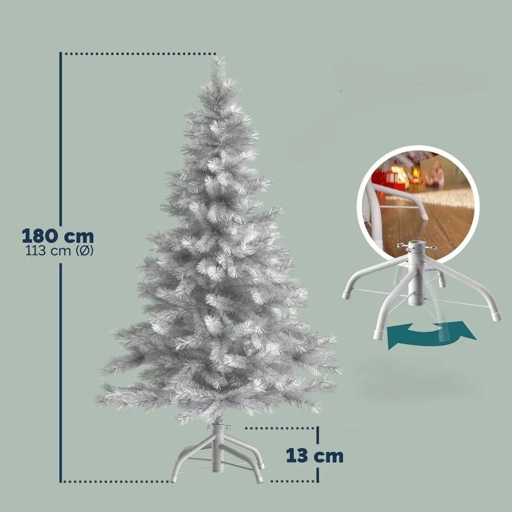 InternetovaZahrada Umelý vianočný stromček 180 cm - biely