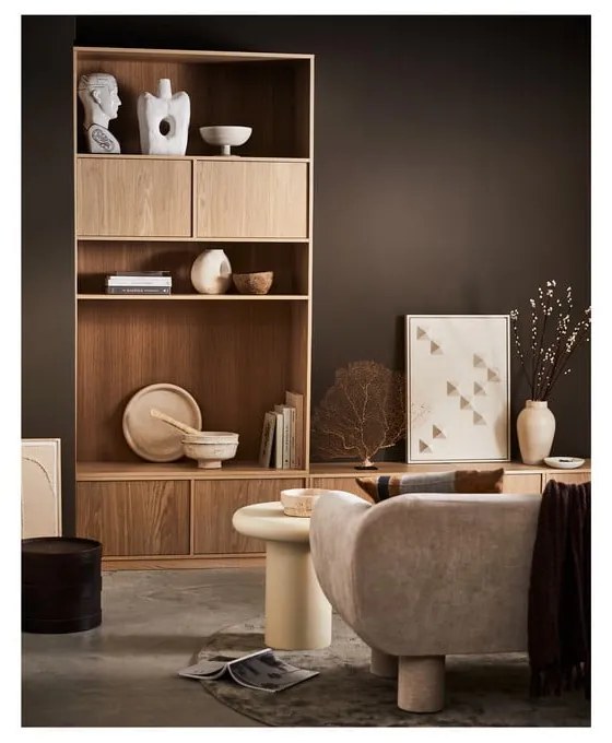 Modulárna knižnica v dekore duba v prírodnej farbe 110x199 cm Modulair – vtwonen