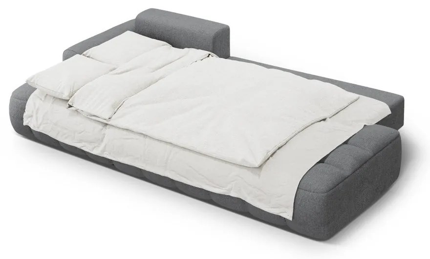 Sivá rozkladacia/s úložným priestorom rohová pohovka (ľavý roh/s leňoškou) Linz – Cosmopolitan Design