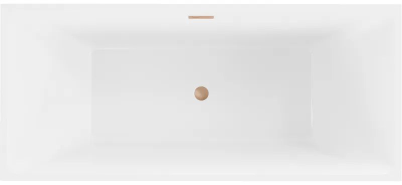 Mexen Lita, voľne stojaca vaňa 170 x 75 cm, biela-čierna, medený prepad, 52121707575-65
