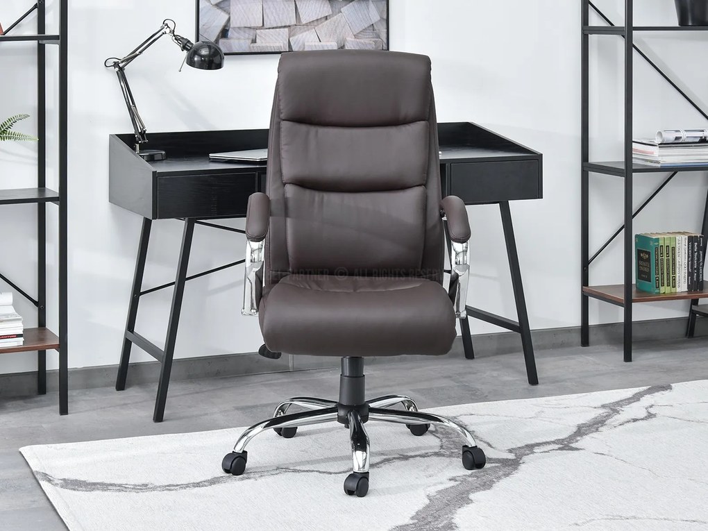 Kreslo Luxus (hnedá + chrómová). Akcia -20%. Vlastná spoľahlivá doprava až k Vám domov. 1109950