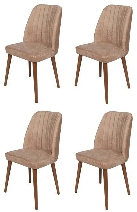 Súprava jedálenských stoličiek Alfa Beige and Walnut, 4 ks
