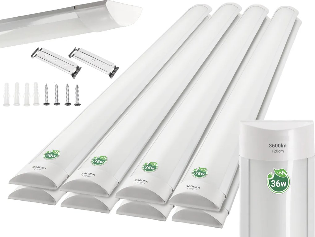 Sada 2 LED žiaroviek 120 cm prisadené panelové svietidlo 36 W 3600 lm denné svetlo farba