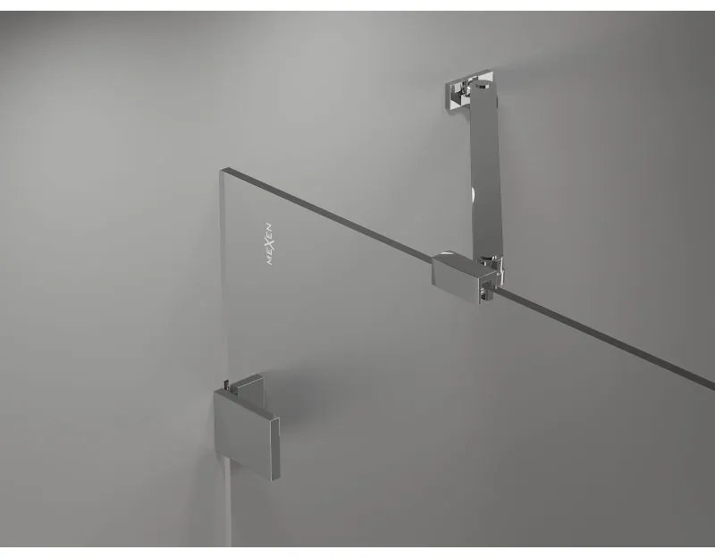 Mexen Lunar-B, pravostranný výklopný sprchový kút 100 x 90 cm, 8mm číre sklo, chrómový profil, 832-100-090-01-00-P