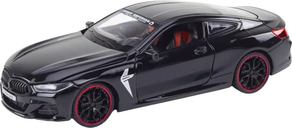 LEAN Toys Kovové športové vozidlo, trecí pohon, otvárateľné prvky 1:24 čierna