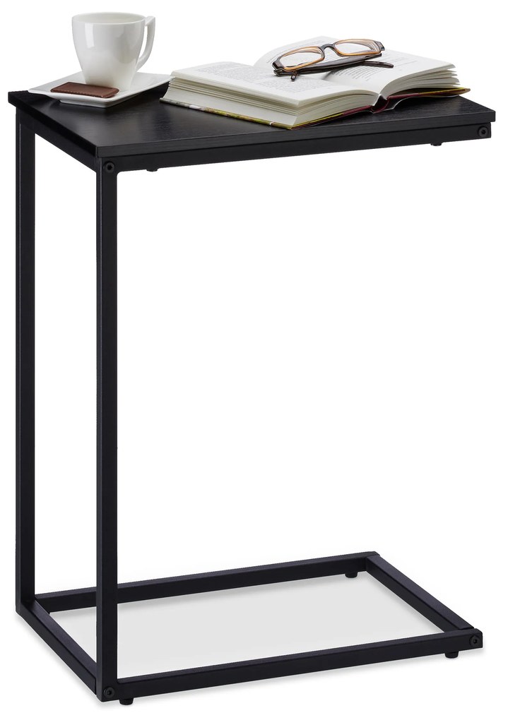Bočný stolík čierny kovový, rd3144