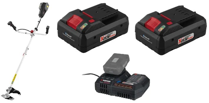 Parkside Performance® Aku krovinorez 2 v 1 + Smart akumulátor 20 V/4 Ah Paps 204 B1, 2 kusy + Smart nabíjačka 20 V/12A Plgs 2012 A1 (800010130)