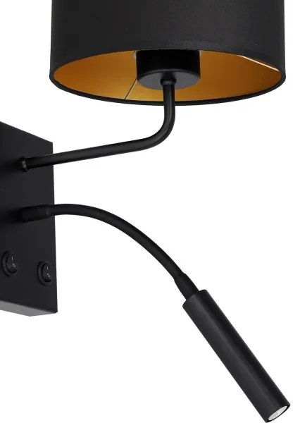 Nástenná lampa ARDEN 1xE27/60W/230V + 1xG9/8W čierna/zlatá