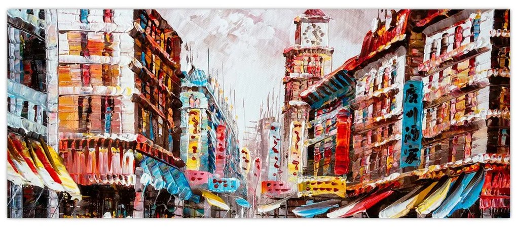 Obrázok - Hong Kong, olejomaľba (120x50 cm)