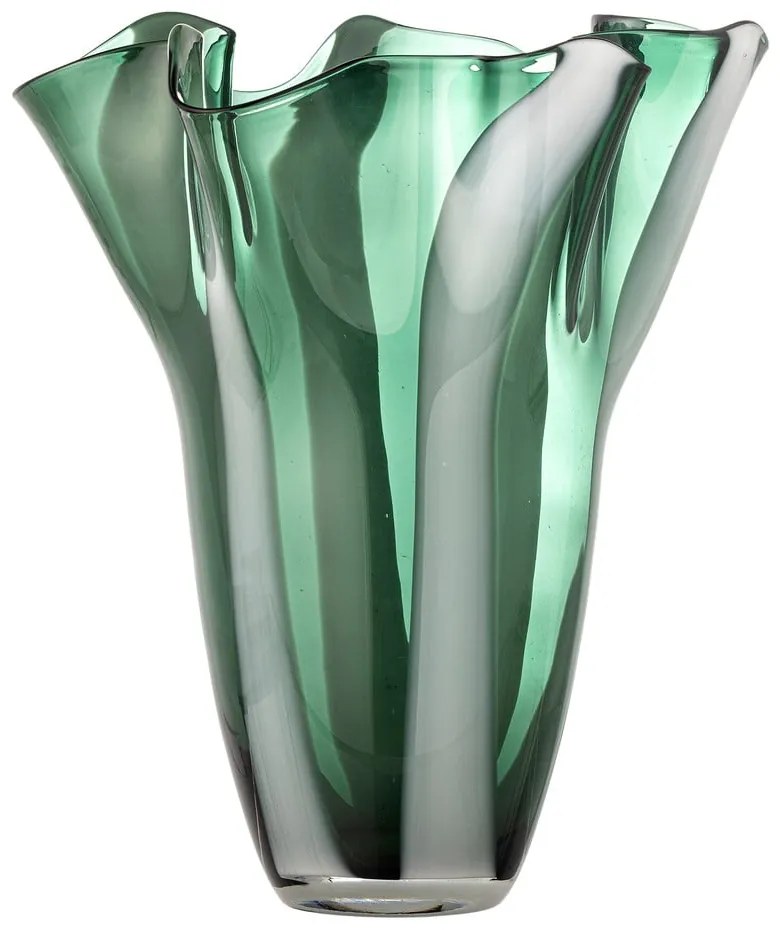 Zelená sklenená ručne vyrobená váza (výška 32 cm) Lettice – Bloomingville