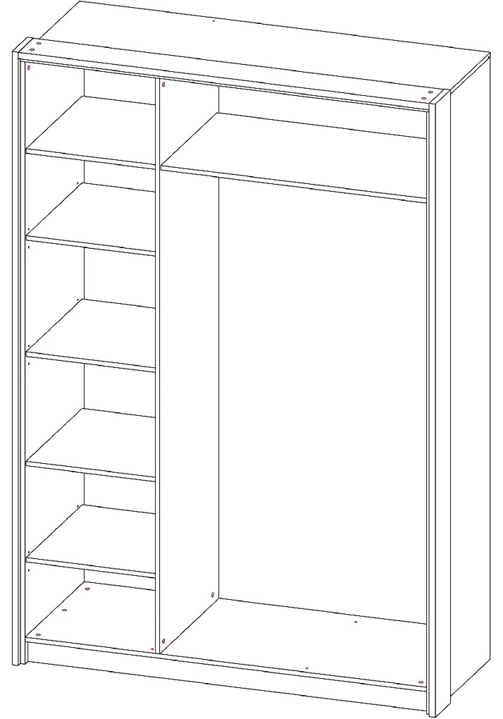 Trojdverová šatníková skriňa Bova W-3D - pieskový dub / woodcon