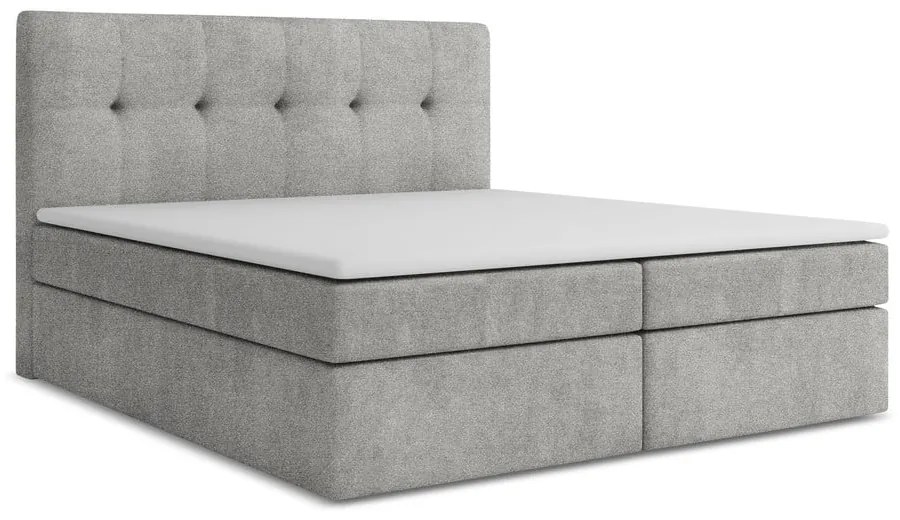 Svetlosivá boxspring posteľ s úložným priestorom 180x200 cm Palta – Makamii